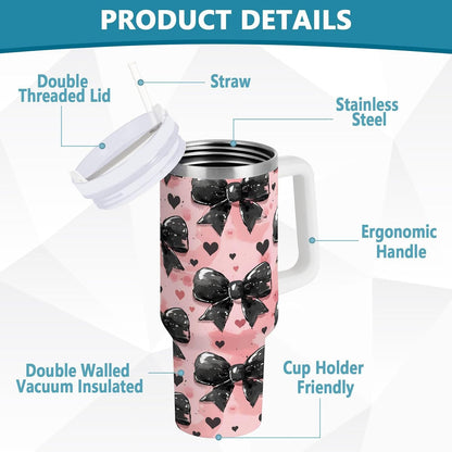Monkey Face Banana 30 oz Tumbler with Handle and Straw Lid, Insulated Stainless Steel Water Bottle Portable Travel Coffee Tea Mug Cup - Colors D