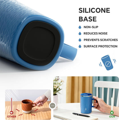16oz Insulated Stainless Steel Coffee Mug with Lid Leopard Dark Green | 18/8 Stainless Steel | Double Wall Vacuum | 3D Print Finish | Sweat-Free Exterior | Sliding Lid | Ideal for Home & Office