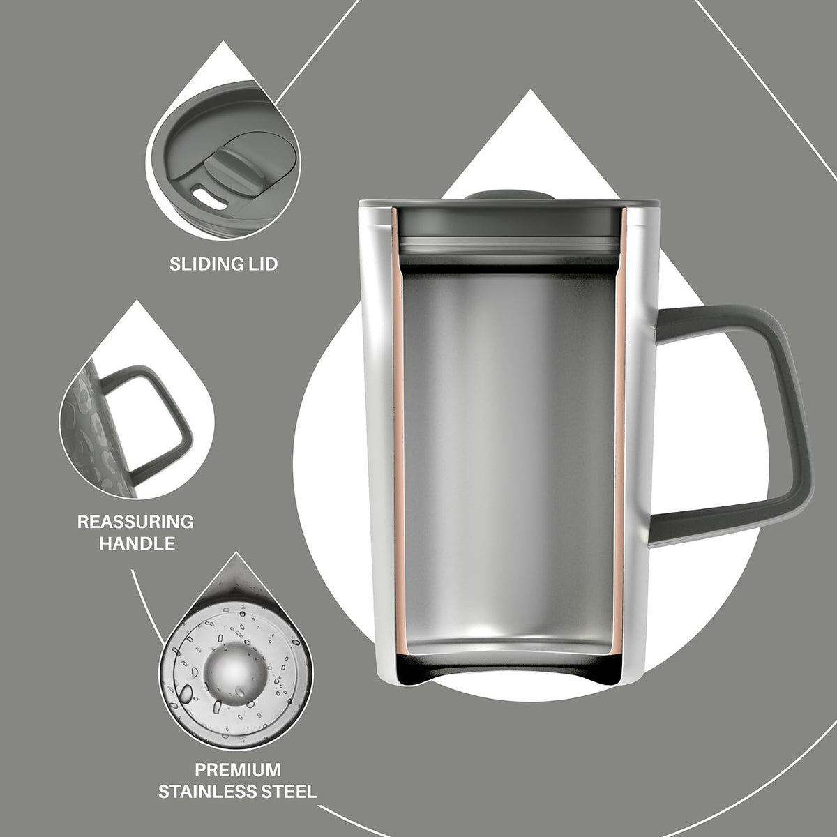 16oz Insulated Stainless Steel Coffee Mug with Lid Leopard Dark Green | 18/8 Stainless Steel | Double Wall Vacuum | 3D Print Finish | Sweat-Free Exterior | Sliding Lid | Ideal for Home & Office