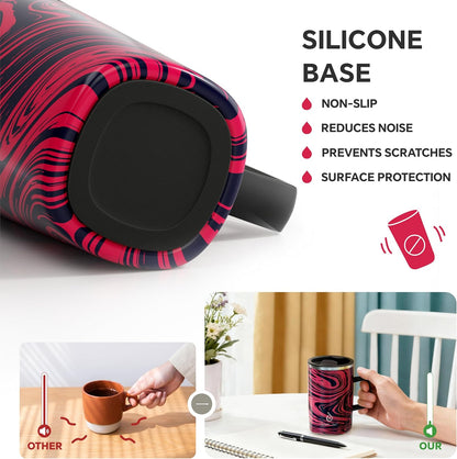 16oz Insulated Stainless Steel Coffee Mug with Lid Leopard Dark Green | 18/8 Stainless Steel | Double Wall Vacuum | 3D Print Finish | Sweat-Free Exterior | Sliding Lid | Ideal for Home & Office