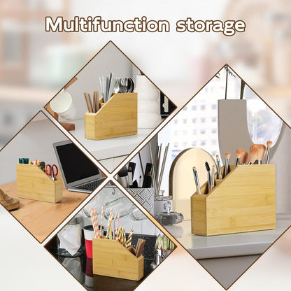Straw Holder, Acacia Wood Straws Organizer, Cupboard Reusable Straws Dispenser for Kitchen Counter