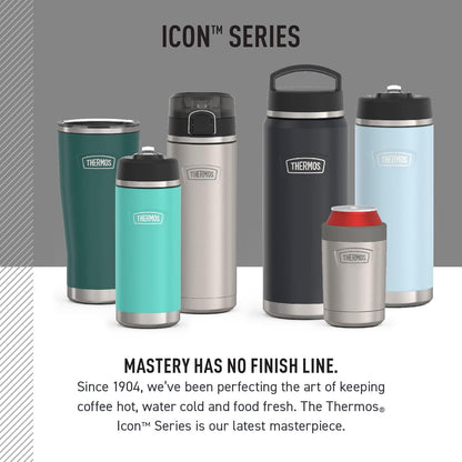 ICON SERIES, Stainless Steel Tumbler with Slide Lock, 18 Ounce, Matte Stainless Steel