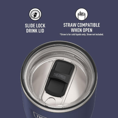 ICON SERIES, Stainless Steel Tumbler with Slide Lock, 18 Ounce, Matte Stainless Steel