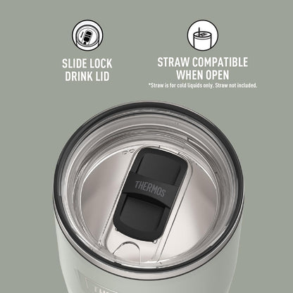 ICON SERIES, Stainless Steel Tumbler with Slide Lock, 18 Ounce, Matte Stainless Steel