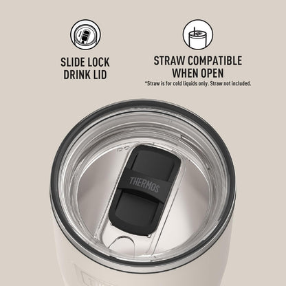 ICON SERIES, Stainless Steel Tumbler with Slide Lock, 18 Ounce, Matte Stainless Steel