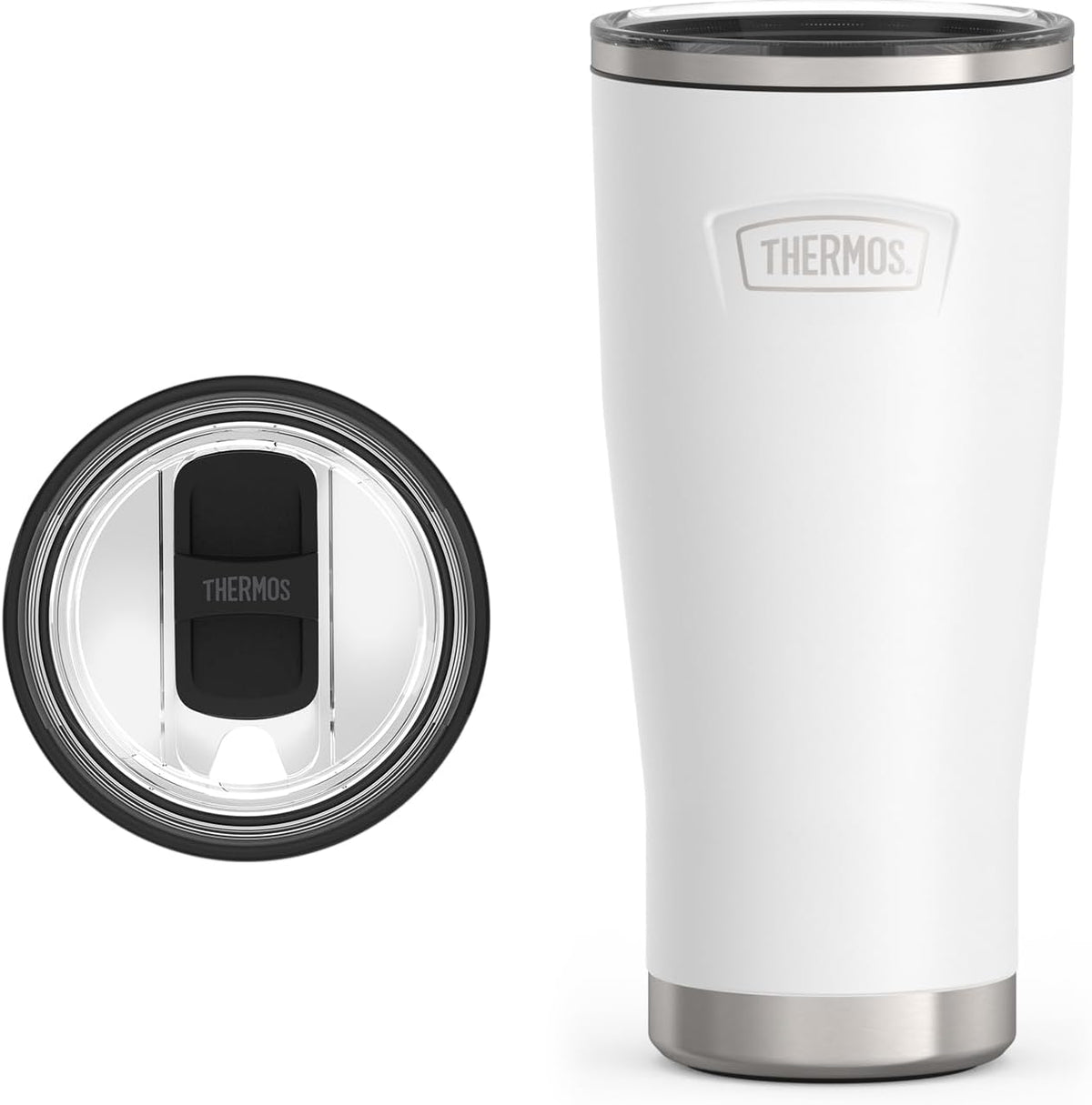 ICON SERIES, Stainless Steel Tumbler with Slide Lock, 18 Ounce, Matte Stainless Steel