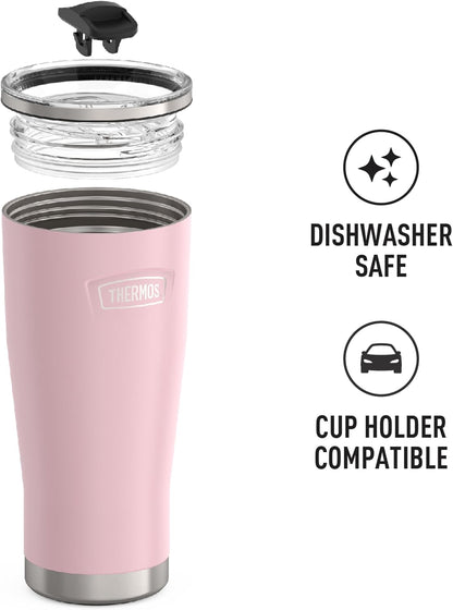 ICON SERIES, Stainless Steel Tumbler with Slide Lock, 18 Ounce, Matte Stainless Steel