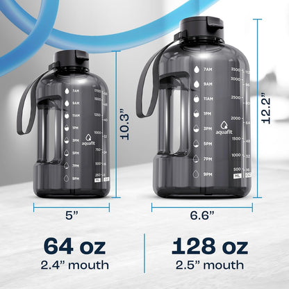 AQUAFIT Half Gallon Water Bottle with Time Marker