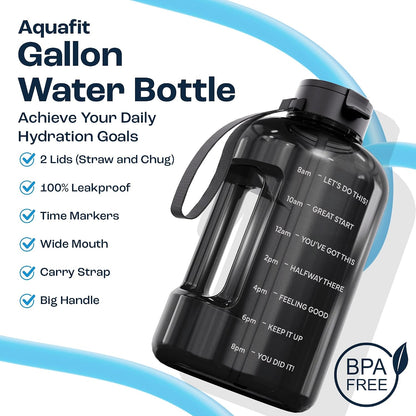 AQUAFIT Half Gallon Water Bottle with Time Marker