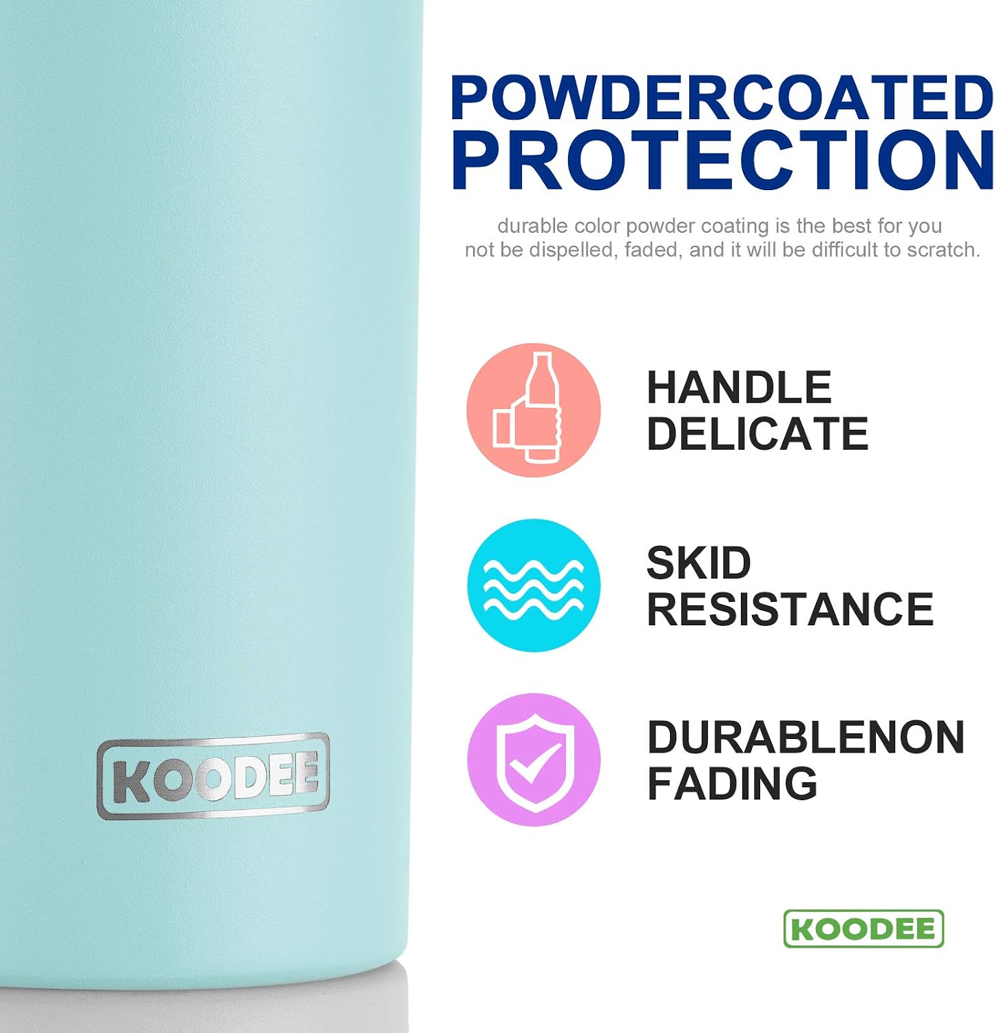 20 oz Stainless Steel Skinny Tumbler Double Wall Insulated Slim Water Tumbler Cup for Coffee, Tea (Baby Blue)