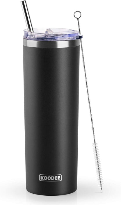 20 oz Stainless Steel Skinny Tumbler Double Wall Insulated Slim Water Tumbler Cup for Coffee, Tea (Baby Blue)