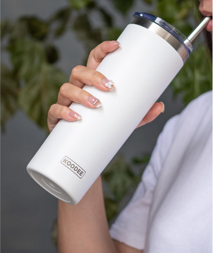 20 oz Stainless Steel Skinny Tumbler Double Wall Insulated Slim Water Tumbler Cup for Coffee, Tea (Baby Blue)
