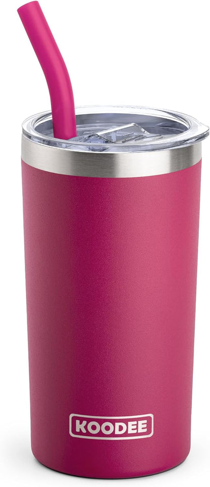 20 oz Stainless Steel Skinny Tumbler Double Wall Insulated Slim Water Tumbler Cup for Coffee, Tea (Baby Blue)