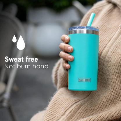 20 oz Stainless Steel Skinny Tumbler Double Wall Insulated Slim Water Tumbler Cup for Coffee, Tea (Baby Blue)