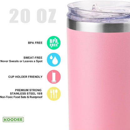 20 oz Stainless Steel Skinny Tumbler Double Wall Insulated Slim Water Tumbler Cup for Coffee, Tea (Baby Blue)
