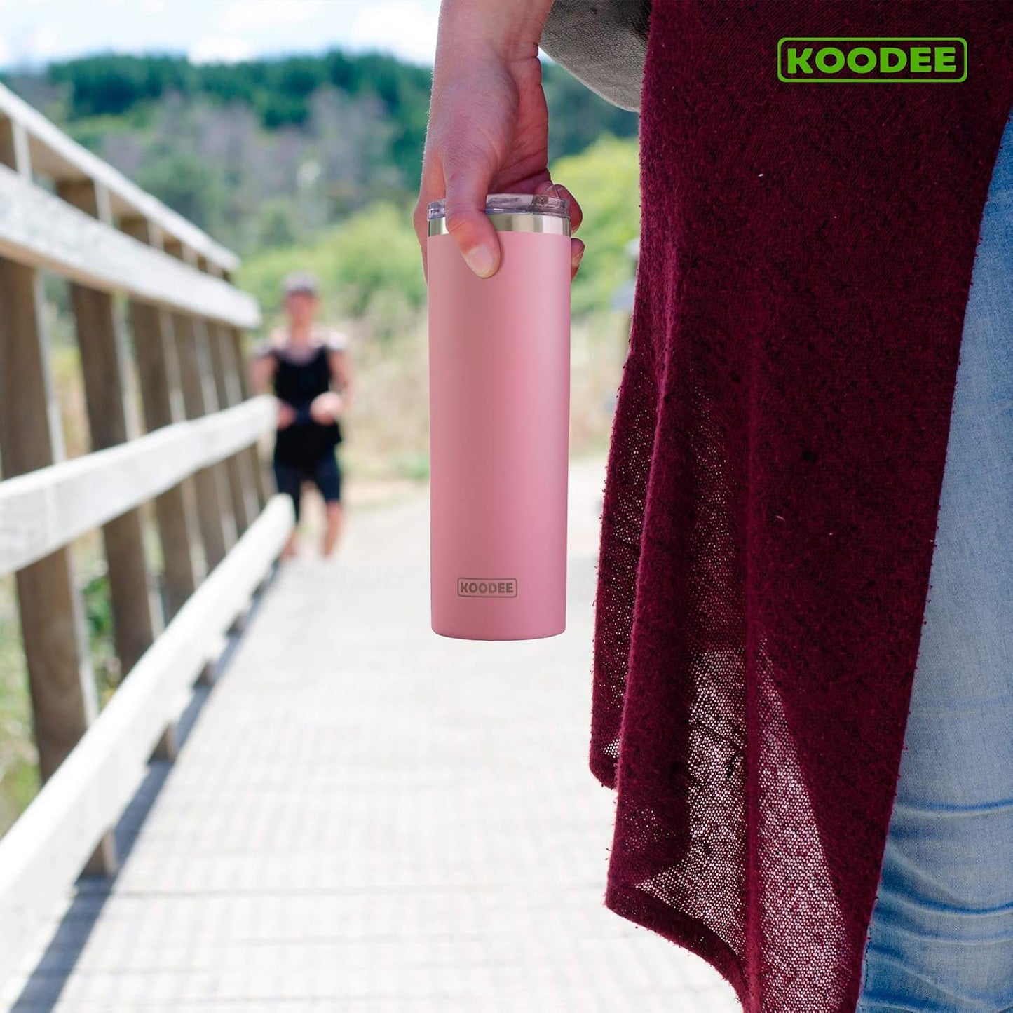 20 oz Stainless Steel Skinny Tumbler Double Wall Insulated Slim Water Tumbler Cup for Coffee, Tea (Baby Blue)