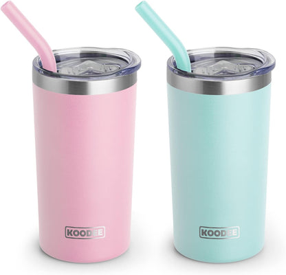 20 oz Stainless Steel Skinny Tumbler Double Wall Insulated Slim Water Tumbler Cup for Coffee, Tea (Baby Blue)
