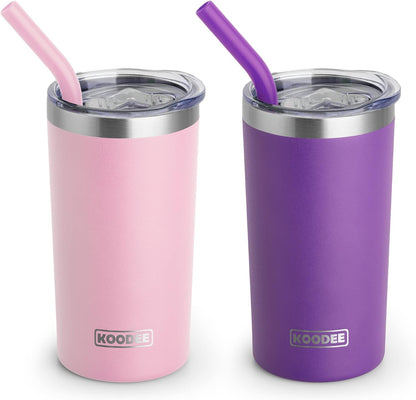 20 oz Stainless Steel Skinny Tumbler Double Wall Insulated Slim Water Tumbler Cup for Coffee, Tea (Baby Blue)