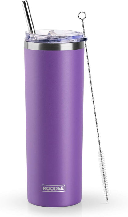 20 oz Stainless Steel Skinny Tumbler Double Wall Insulated Slim Water Tumbler Cup for Coffee, Tea (Baby Blue)
