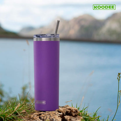 20 oz Stainless Steel Skinny Tumbler Double Wall Insulated Slim Water Tumbler Cup for Coffee, Tea (Baby Blue)