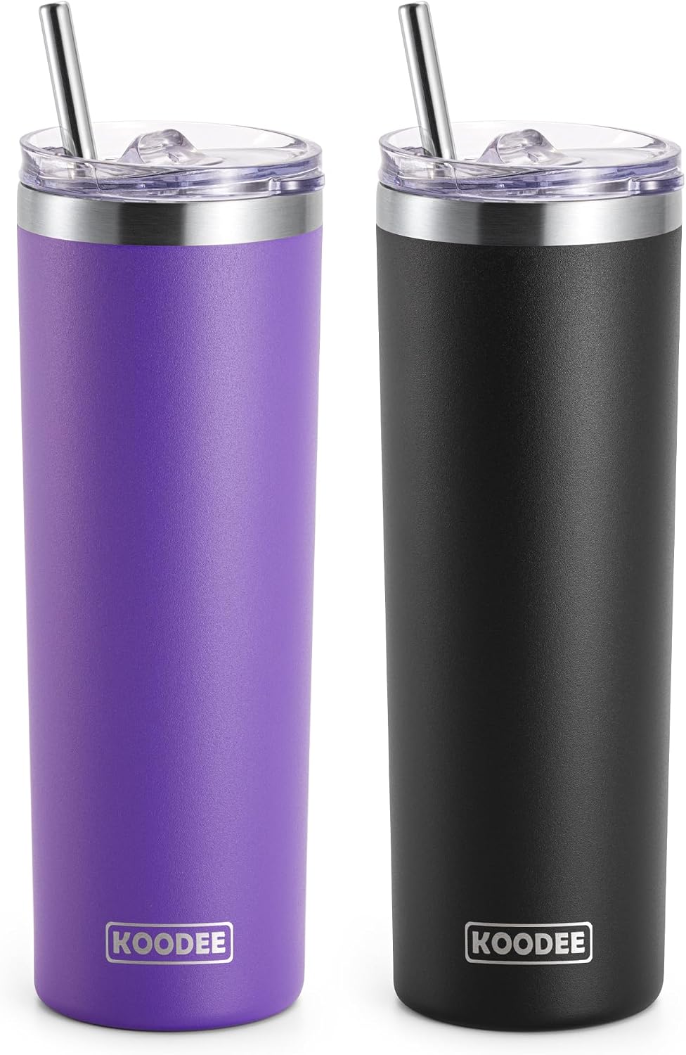 20 oz Stainless Steel Skinny Tumbler Double Wall Insulated Slim Water Tumbler Cup for Coffee, Tea (Baby Blue)
