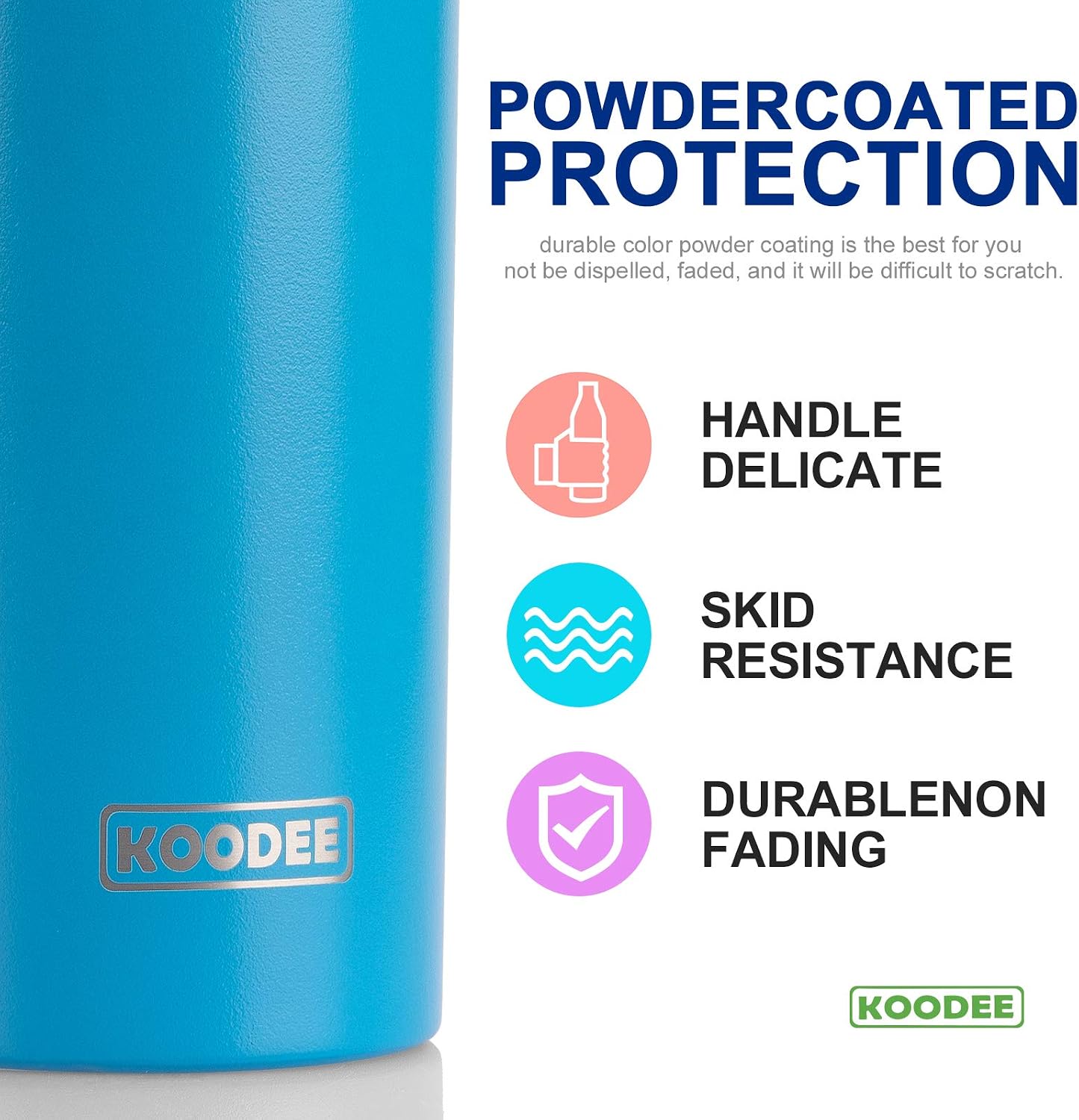 20 oz Stainless Steel Skinny Tumbler Double Wall Insulated Slim Water Tumbler Cup for Coffee, Tea (Baby Blue)