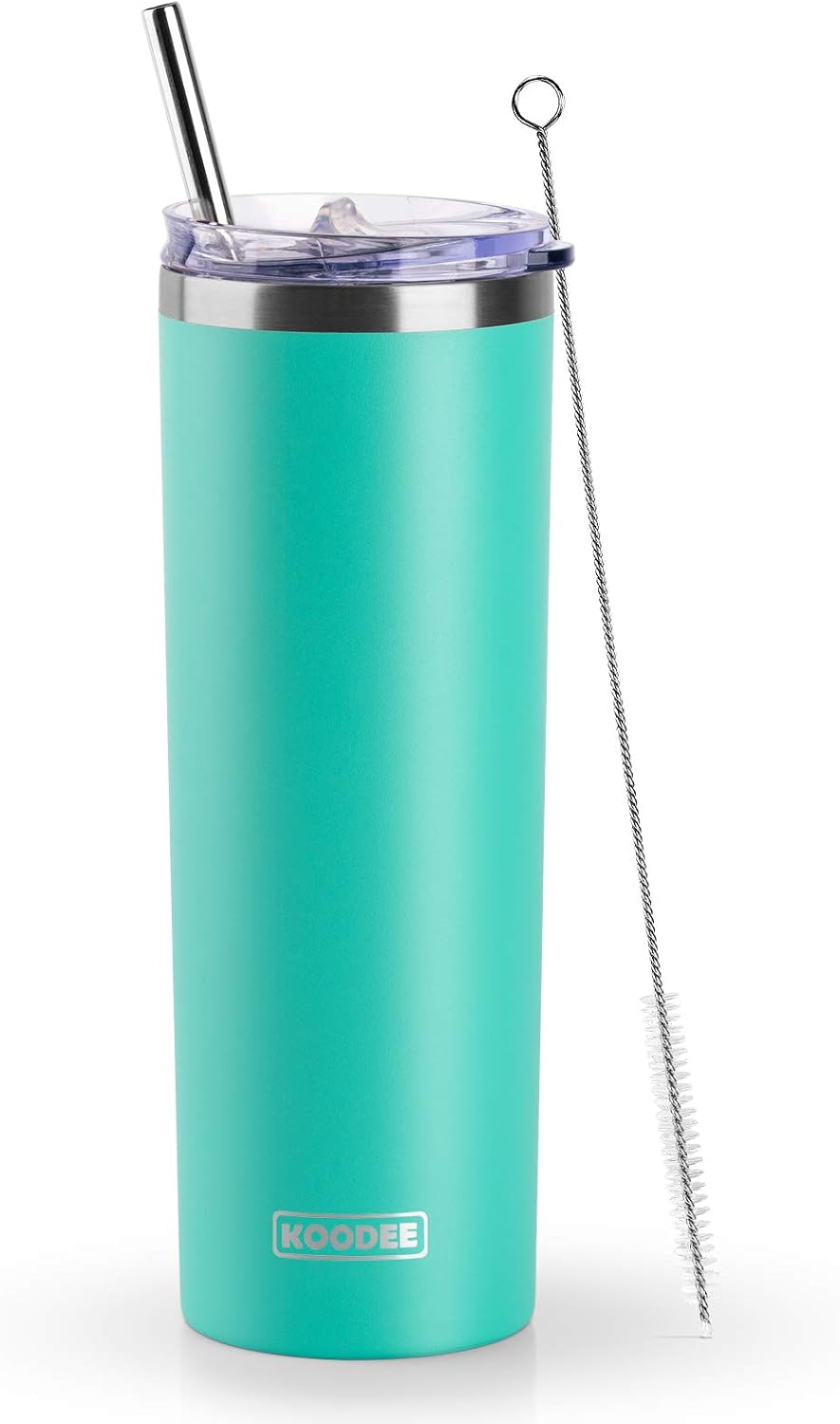 20 oz Stainless Steel Skinny Tumbler Double Wall Insulated Slim Water Tumbler Cup for Coffee, Tea (Baby Blue)