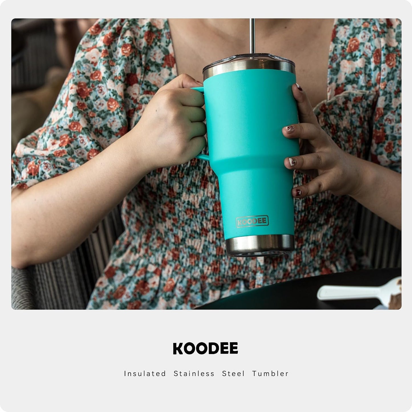 20 oz Stainless Steel Skinny Tumbler Double Wall Insulated Slim Water Tumbler Cup for Coffee, Tea (Baby Blue)