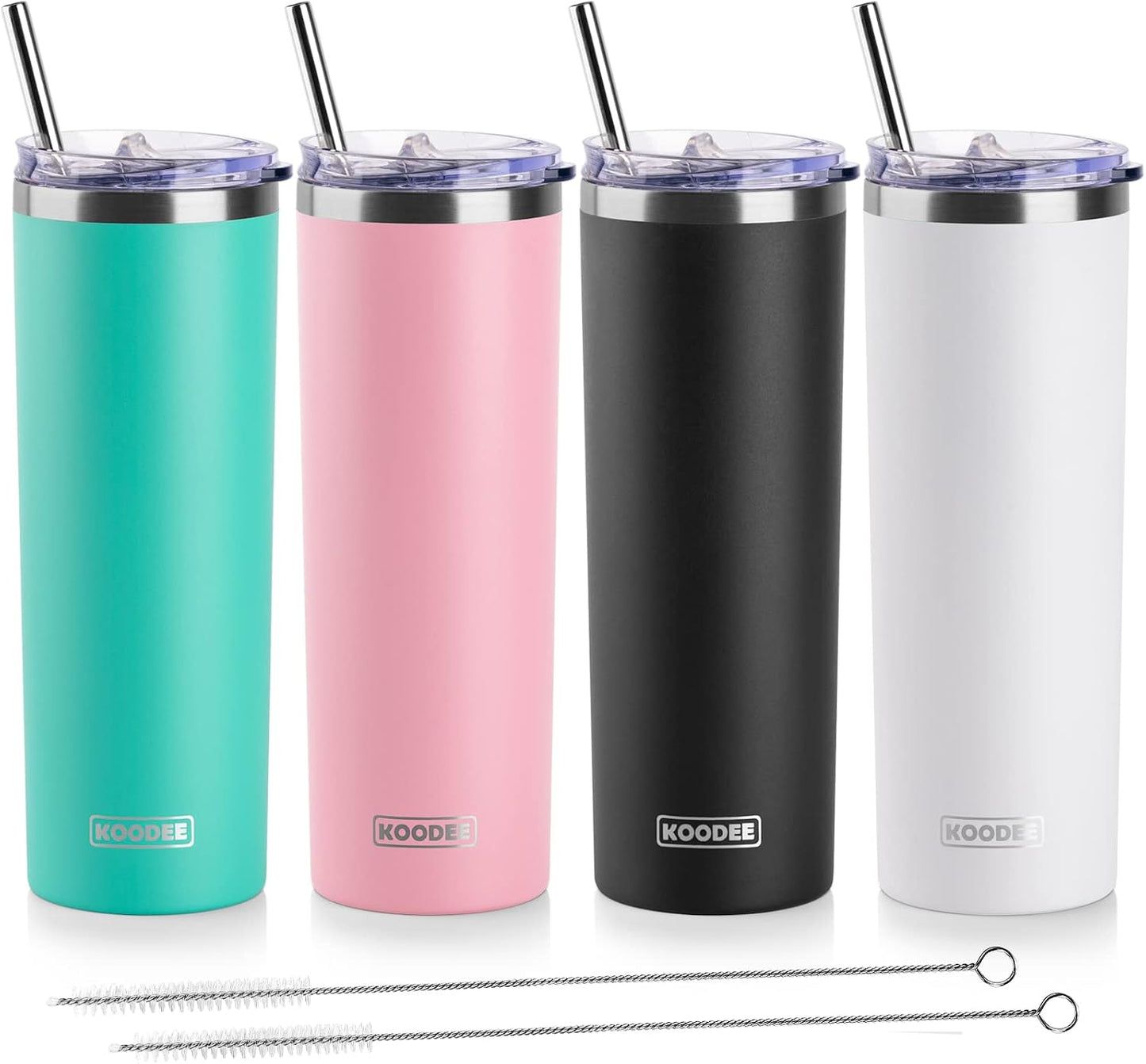 20 oz Stainless Steel Skinny Tumbler Double Wall Insulated Slim Water Tumbler Cup for Coffee, Tea (Baby Blue)