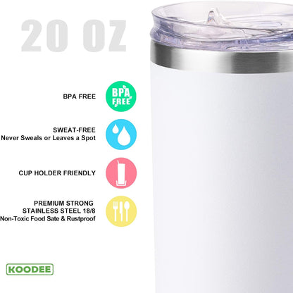 20 oz Stainless Steel Skinny Tumbler Double Wall Insulated Slim Water Tumbler Cup for Coffee, Tea (Baby Blue)