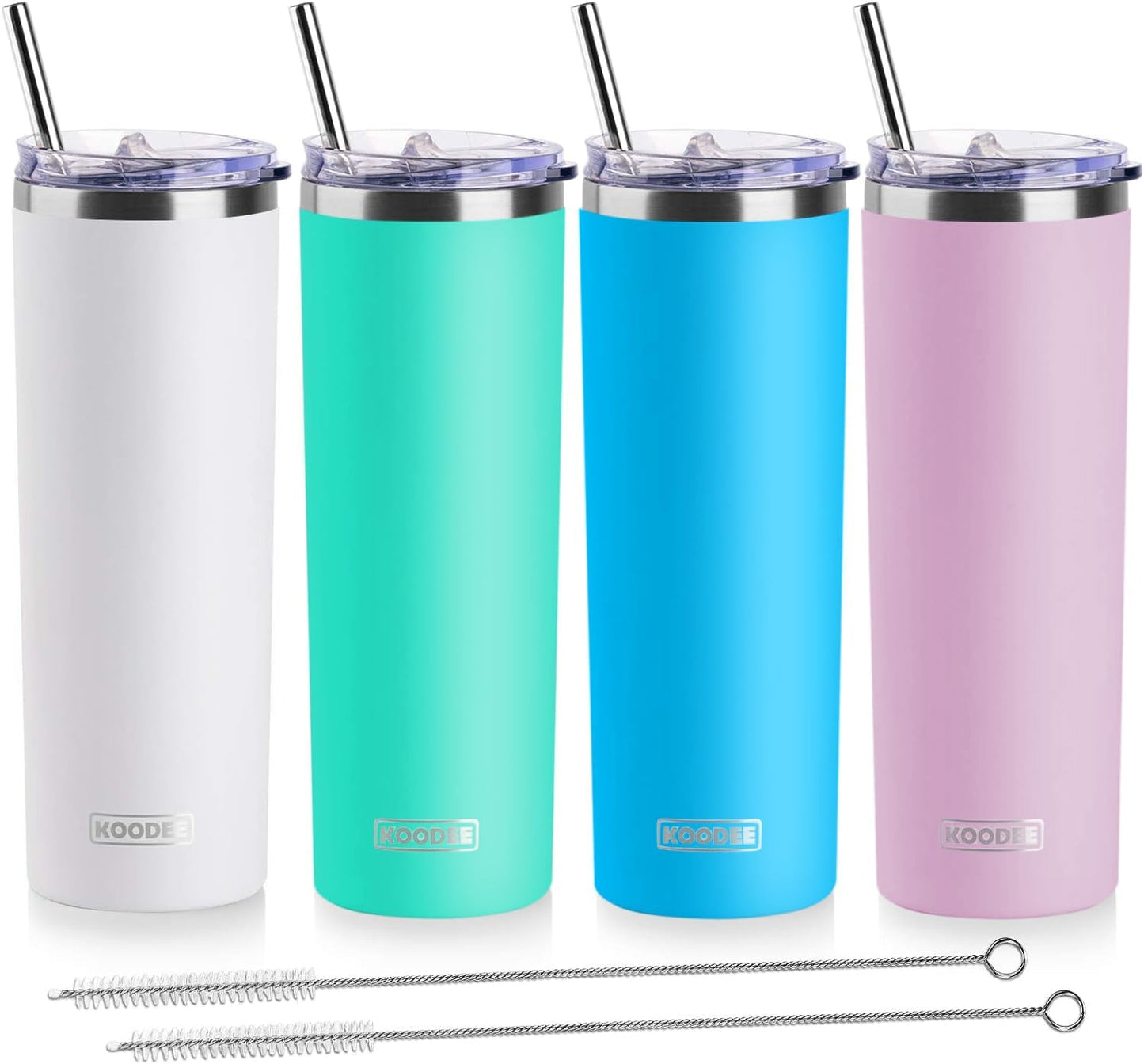 20 oz Stainless Steel Skinny Tumbler Double Wall Insulated Slim Water Tumbler Cup for Coffee, Tea (Baby Blue)