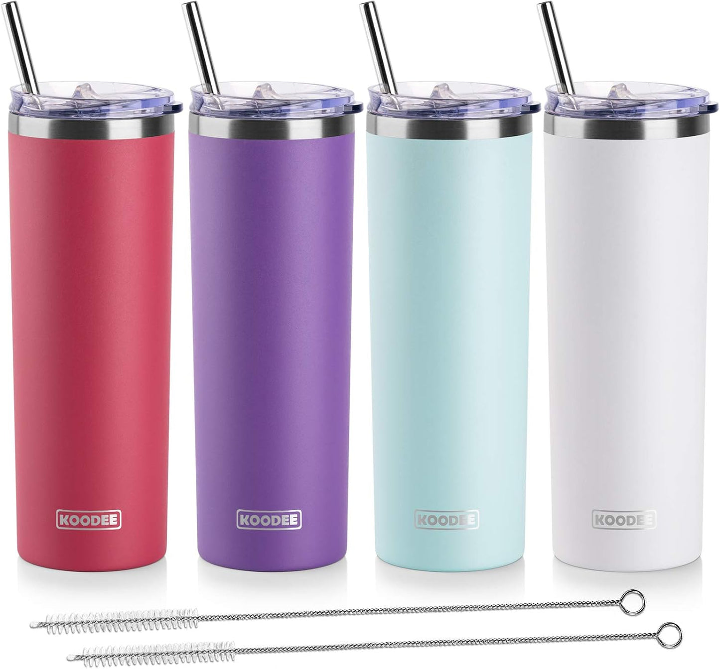 20 oz Stainless Steel Skinny Tumbler Double Wall Insulated Slim Water Tumbler Cup for Coffee, Tea (Baby Blue)
