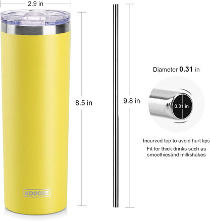 20 oz Stainless Steel Skinny Tumbler Double Wall Insulated Slim Water Tumbler Cup for Coffee, Tea (Baby Blue)