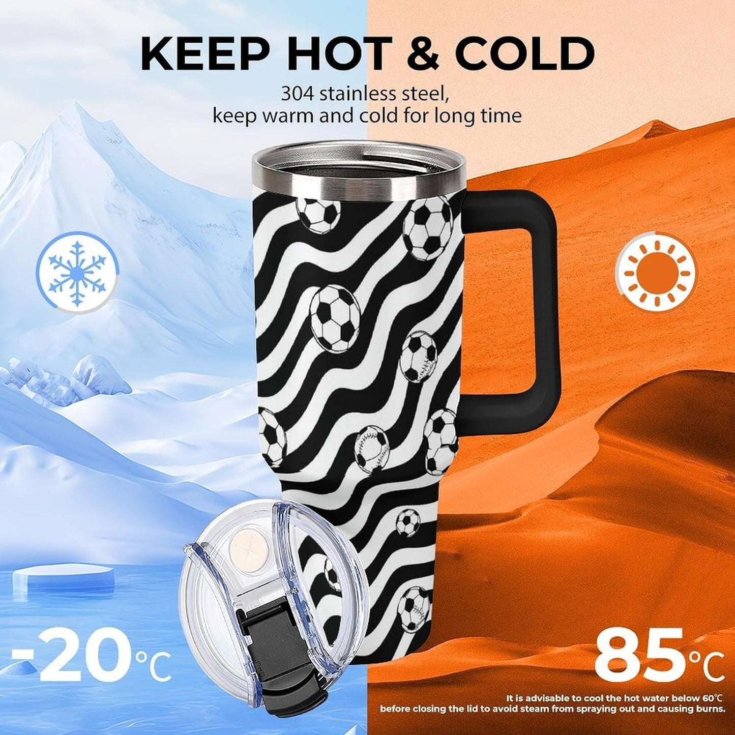 Leakproof Tumbler Vacuum Sealed Car Holder Friendly For Travel Simple Minimalist White Poppy Flower Pattern Coffee Mug Light Rose Red-style-27 - Colors D