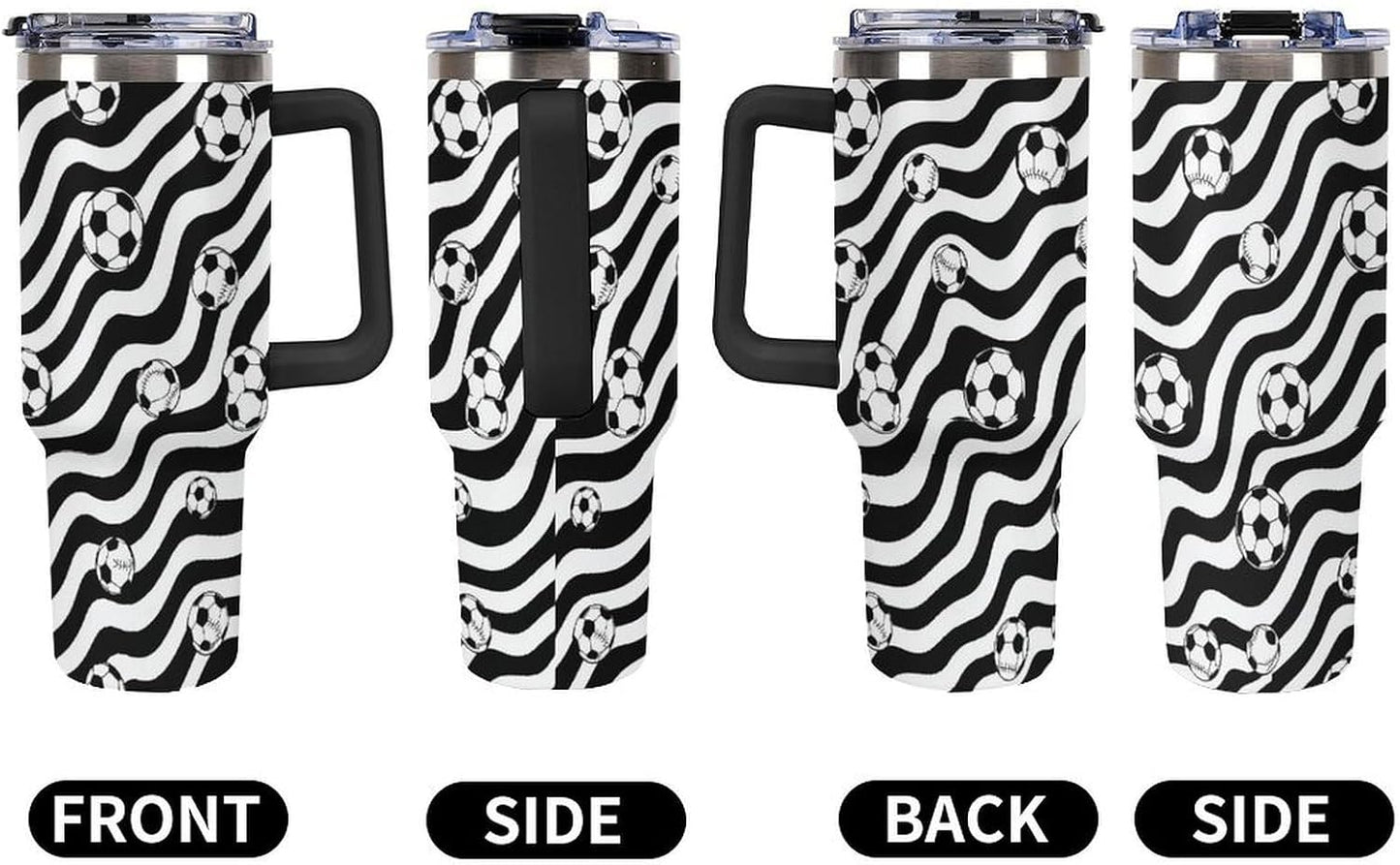 Leakproof Tumbler Vacuum Sealed Car Holder Friendly For Travel Simple Minimalist White Poppy Flower Pattern Coffee Mug Light Rose Red-style-27 - Colors D