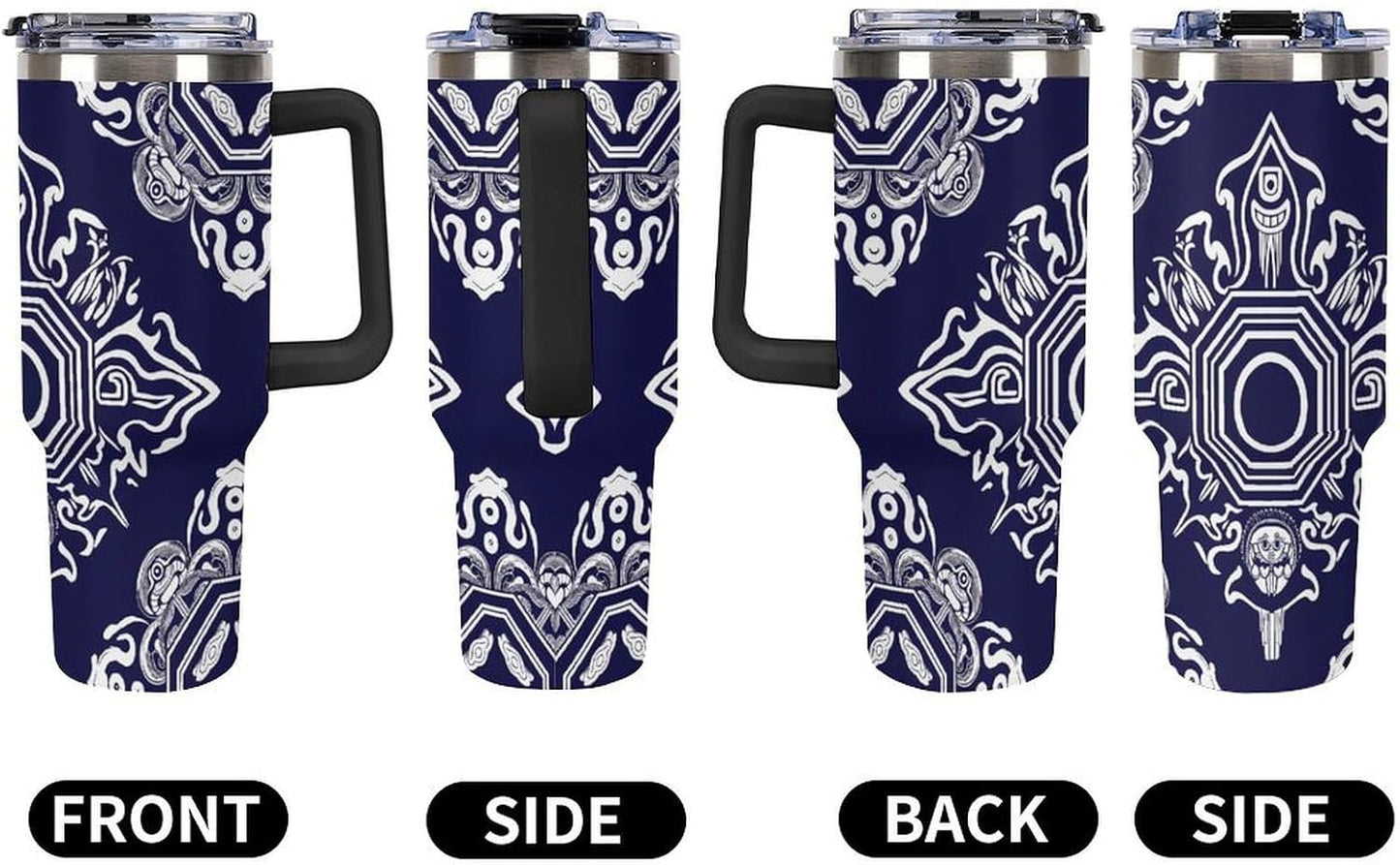 Leakproof Tumbler Vacuum Sealed Car Holder Friendly For Travel Simple Minimalist White Poppy Flower Pattern Coffee Mug Light Rose Red-style-27 - Colors D