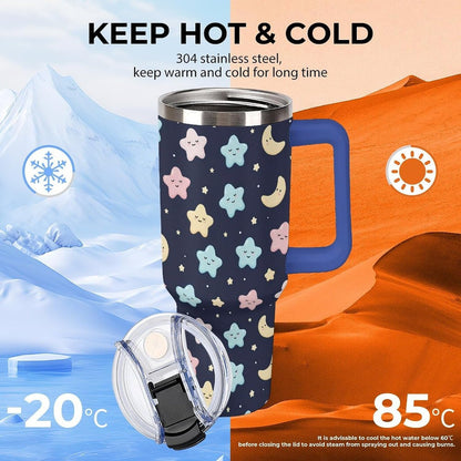 Leakproof Tumbler Vacuum Sealed Car Holder Friendly For Travel Simple Minimalist White Poppy Flower Pattern Coffee Mug Light Rose Red-style-27 - Colors D