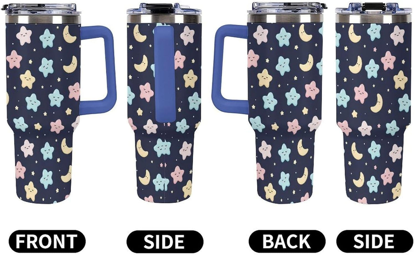Leakproof Tumbler Vacuum Sealed Car Holder Friendly For Travel Simple Minimalist White Poppy Flower Pattern Coffee Mug Light Rose Red-style-27 - Colors D