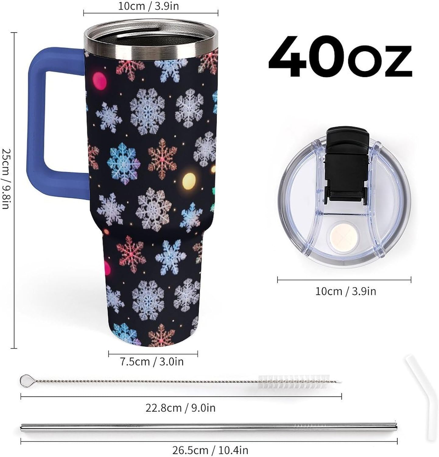Leakproof Tumbler Vacuum Sealed Car Holder Friendly For Travel Simple Minimalist White Poppy Flower Pattern Coffee Mug Light Rose Red-style-27 - Colors D