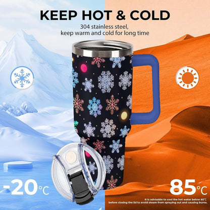 Leakproof Tumbler Vacuum Sealed Car Holder Friendly For Travel Simple Minimalist White Poppy Flower Pattern Coffee Mug Light Rose Red-style-27 - Colors D