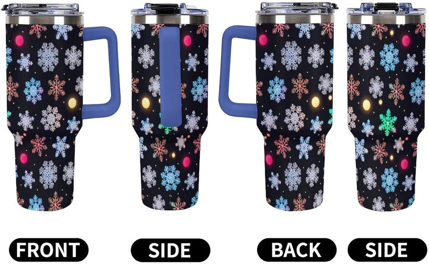 Leakproof Tumbler Vacuum Sealed Car Holder Friendly For Travel Simple Minimalist White Poppy Flower Pattern Coffee Mug Light Rose Red-style-27 - Colors D