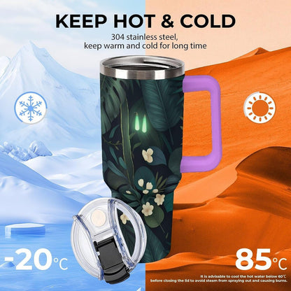 Leakproof Tumbler Vacuum Sealed Car Holder Friendly For Travel Simple Minimalist White Poppy Flower Pattern Coffee Mug Light Rose Red-style-27 - Colors D