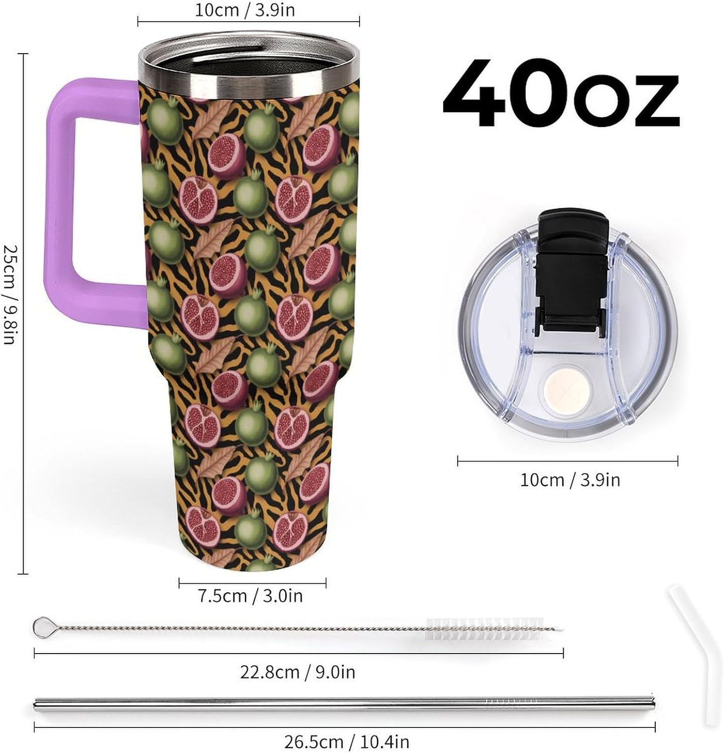 Leakproof Tumbler Vacuum Sealed Car Holder Friendly For Travel Simple Minimalist White Poppy Flower Pattern Coffee Mug Light Rose Red-style-27 - Colors D