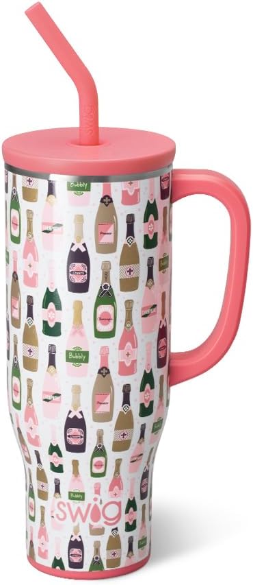 30oz Insulated Mega Mug with Handle & Straw, Cookie Jar | Triple Insulated Stainless Steel - Handle & Straw Included - Extra Large Capacity - Cup Holder Friendly
