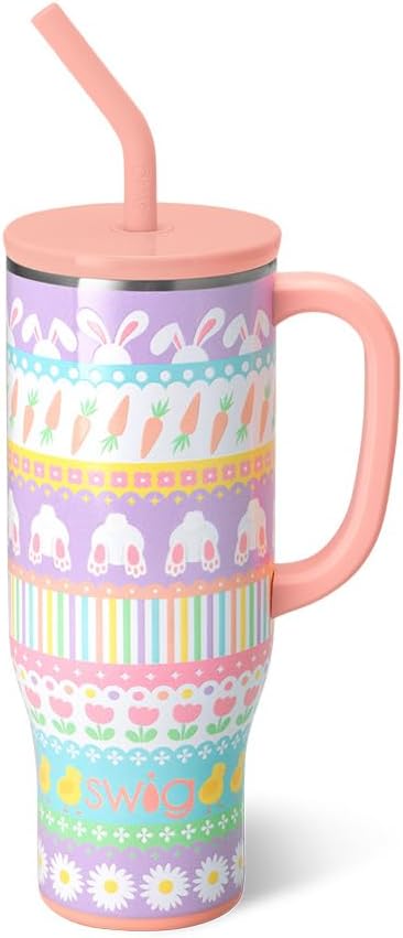 30oz Insulated Mega Mug with Handle & Straw, Cookie Jar | Triple Insulated Stainless Steel - Handle & Straw Included - Extra Large Capacity - Cup Holder Friendly