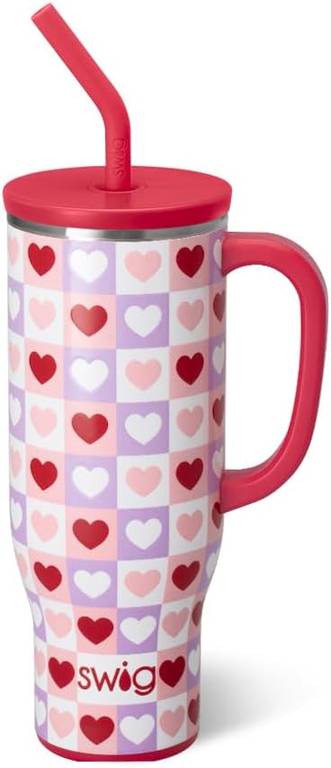30oz Insulated Mega Mug with Handle & Straw, Cookie Jar | Triple Insulated Stainless Steel - Handle & Straw Included - Extra Large Capacity - Cup Holder Friendly