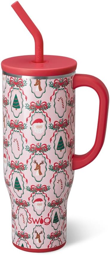 30oz Insulated Mega Mug with Handle & Straw, Cookie Jar | Triple Insulated Stainless Steel - Handle & Straw Included - Extra Large Capacity - Cup Holder Friendly