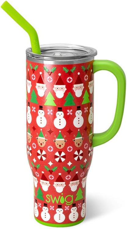 30oz Insulated Mega Mug with Handle & Straw, Cookie Jar | Triple Insulated Stainless Steel - Handle & Straw Included - Extra Large Capacity - Cup Holder Friendly
