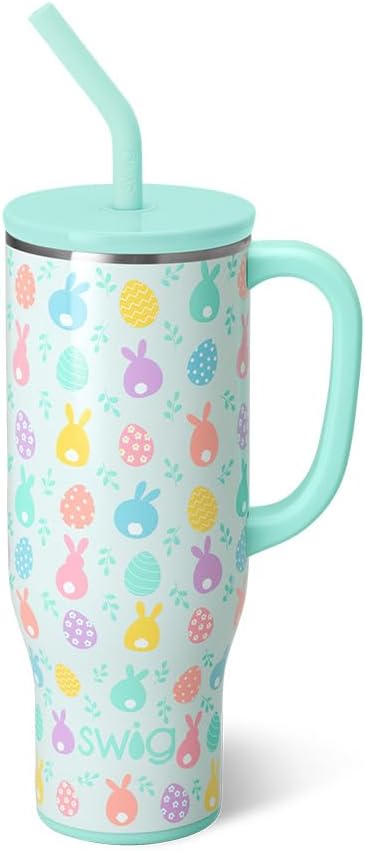 30oz Insulated Mega Mug with Handle & Straw, Cookie Jar | Triple Insulated Stainless Steel - Handle & Straw Included - Extra Large Capacity - Cup Holder Friendly
