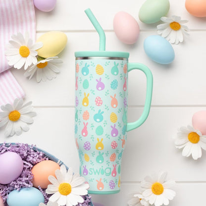 30oz Insulated Mega Mug with Handle & Straw, Cookie Jar | Triple Insulated Stainless Steel - Handle & Straw Included - Extra Large Capacity - Cup Holder Friendly